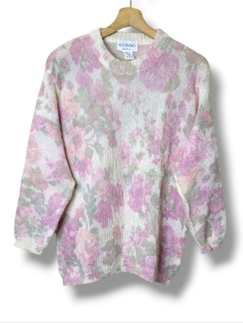 Vintage Mohair Floral Cottagecore Sweater